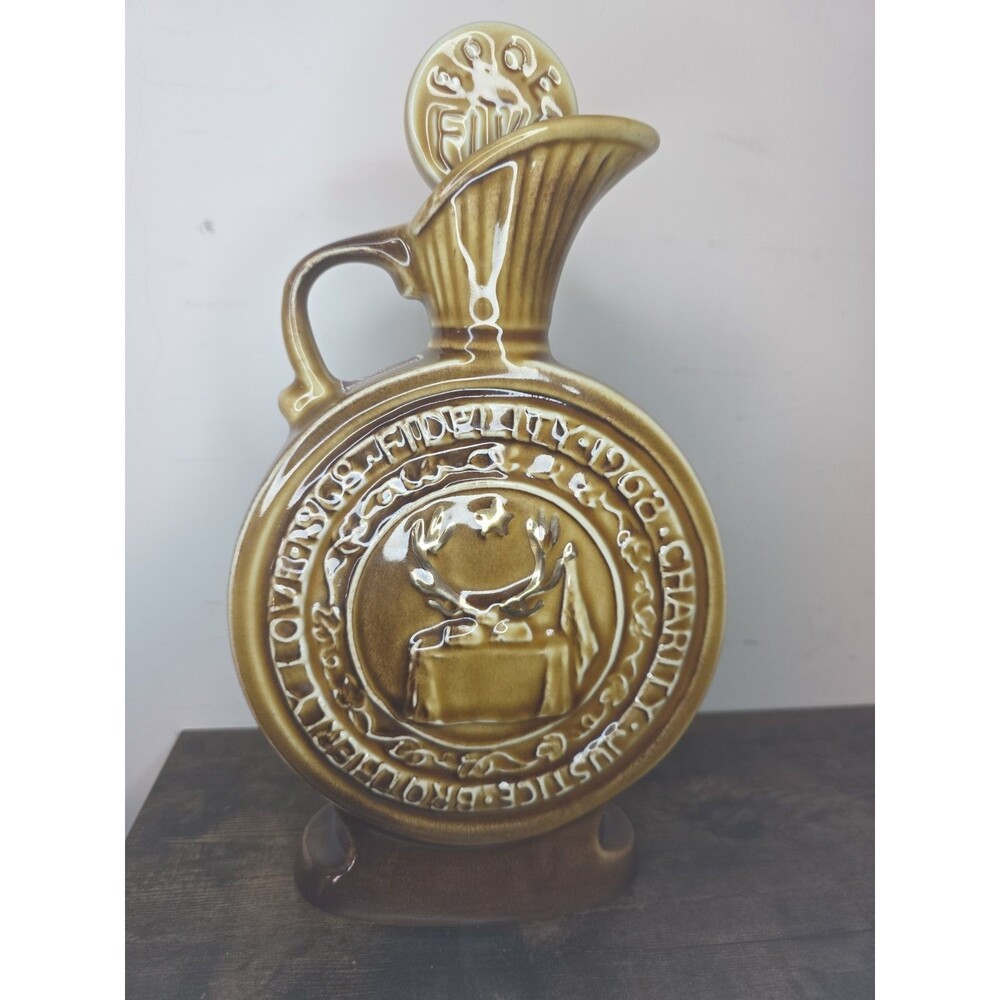 Jim beam Decanter Vintage 1963 C. Miller Elks Centennial Ceramic “James beam”